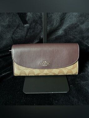COACH Signature Slim Envelope Wallet Brown